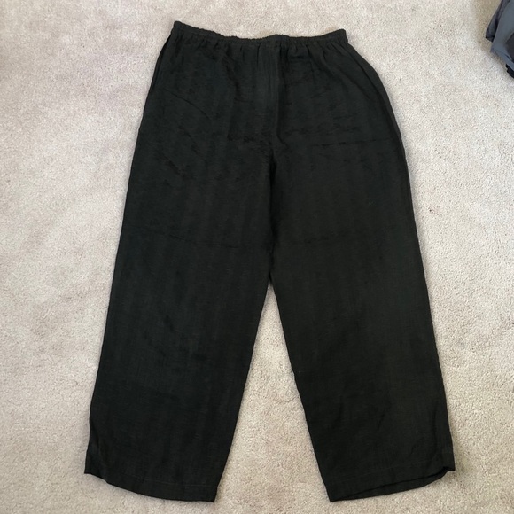 Eileen Fisher brown silk elastic waist pants Sz. S - Picture 1 of 4